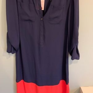 JOE FRESH color block shirt dress women size XS